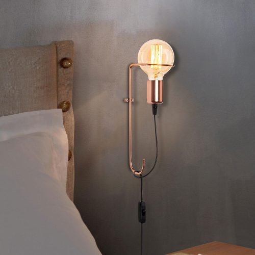 Modern Black Wall Lamp, MDF Body, 60 x 12 x 33 cm, E27 Socket (Max 40W), IP20, Pluggable, Laser-Cut Design, Stylish & Functional Lighting for Any Space