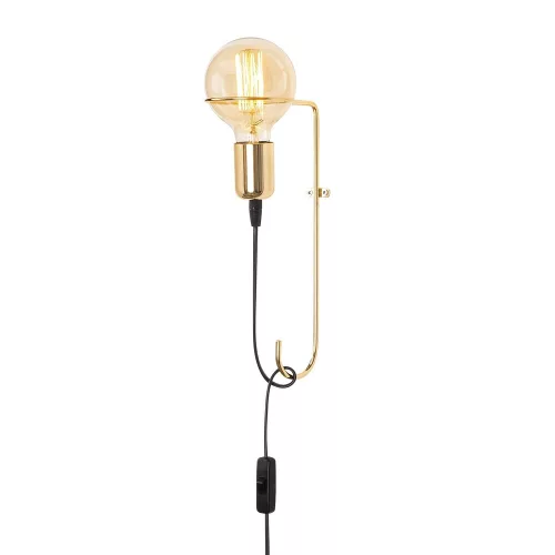 Elegant gold wall lamp, 9 x 15 cm, height 30 cm | Durable iron body, on/off cable, 100 cm long | E27 socket, max 40W | Modern Glam Design for stylish interior design