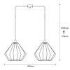 Modern Black Wall Lamp, MDF Body, 60 x 12 x 33 cm, E27 Socket (Max 40W), IP20, Pluggable, Laser-Cut Design, Stylish & Functional Lighting for Any Space
