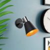 Modern Black Wall Lamp, MDF Body, 60 x 12 x 33 cm, E27 Socket (Max 40W), IP20, Pluggable, Laser-Cut Design, Stylish & Functional Lighting for Any Space