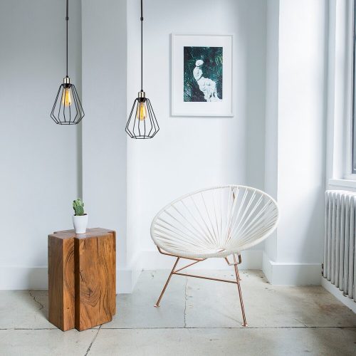 Modern Black Wall Lamp, MDF Body, 60 x 12 x 33 cm, E27 Socket (Max 40W), IP20, Pluggable, Laser-Cut Design, Stylish & Functional Lighting for Any Space