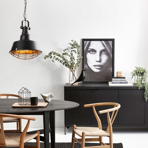 Modern Black Wall Lamp, MDF Body, 60 x 12 x 33 cm, E27 Socket (Max 40W), IP20, Pluggable, Laser-Cut Design, Stylish & Functional Lighting for Any Space
