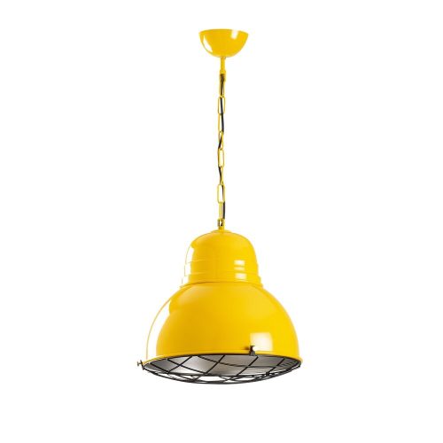 Elegant yellow and gold chandelier, diameter 31 cm, adjustable height 98 cm | Iron Body, E27 Socket Max 40W, IP20 | Perfect for modern interior design, stylish lighting in the living room and dining room