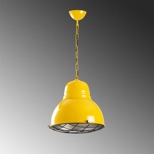 Elegant yellow and gold chandelier, diameter 31 cm, adjustable height 98 cm | Iron Body, E27 Socket Max 40W, IP20 | Perfect for modern interior design, stylish lighting in the living room and dining room