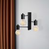 Modern Black Wall Lamp, MDF Body, 60 x 12 x 33 cm, E27 Socket (Max 40W), IP20, Pluggable, Laser-Cut Design, Stylish & Functional Lighting for Any Space