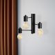Modern Black Wall Lamp, MDF Body, 60 x 12 x 33 cm, E27 Socket (Max 40W), IP20, Pluggable, Laser-Cut Design, Stylish & Functional Lighting for Any Space