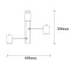 Modern Black Wall Lamp, MDF Body, 60 x 12 x 33 cm, E27 Socket (Max 40W), IP20, Pluggable, Laser-Cut Design, Stylish & Functional Lighting for Any Space