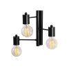 Modern Black Wall Lamp, MDF Body, 60 x 12 x 33 cm, E27 Socket (Max 40W), IP20, Pluggable, Laser-Cut Design, Stylish & Functional Lighting for Any Space