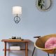 Modern Black Wall Lamp, MDF Body, 60 x 12 x 33 cm, E27 Socket (Max 40W), IP20, Pluggable, Laser-Cut Design, Stylish & Functional Lighting for Any Space