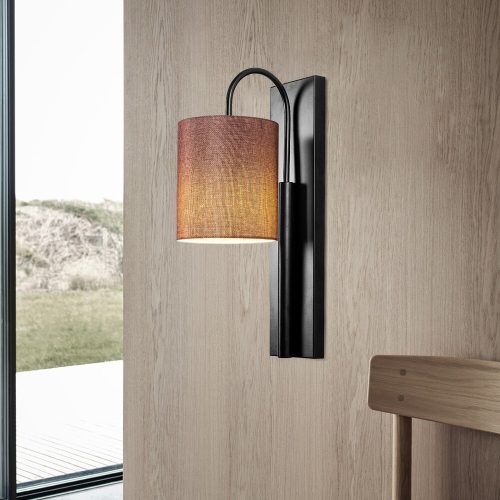 Modern Black Wall Lamp, MDF Body, 60 x 12 x 33 cm, E27 Socket (Max 40W), IP20, Pluggable, Laser-Cut Design, Stylish & Functional Lighting for Any Space