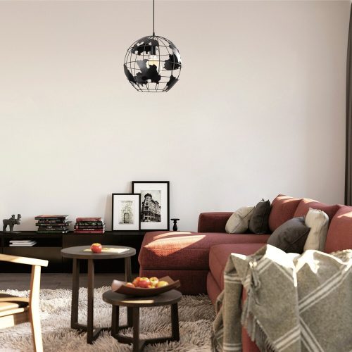 Modern Black Wall Lamp, MDF Body, 60 x 12 x 33 cm, E27 Socket (Max 40W), IP20, Pluggable, Laser-Cut Design, Stylish & Functional Lighting for Any Space