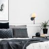 Modern Black Wall Lamp, MDF Body, 60 x 12 x 33 cm, E27 Socket (Max 40W), IP20, Pluggable, Laser-Cut Design, Stylish & Functional Lighting for Any Space