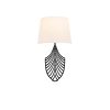Modern Black Wall Lamp, MDF Body, 60 x 12 x 33 cm, E27 Socket (Max 40W), IP20, Pluggable, Laser-Cut Design, Stylish & Functional Lighting for Any Space