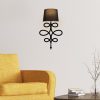 Modern Black Wall Lamp, MDF Body, 60 x 12 x 33 cm, E27 Socket (Max 40W), IP20, Pluggable, Laser-Cut Design, Stylish & Functional Lighting for Any Space