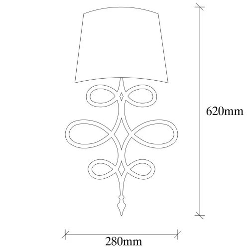 Modern wall lamp with metal housing and fabric cap, 15 x 28 cm, height 62 cm | E27 Socket Max 40W, IP20 | Stylish black and white design, perfect for home and office decor, and includes a set-up guide