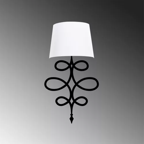 Modern wall lamp with metal housing and fabric cap, 15 x 28 cm, height 62 cm | E27 Socket Max 40W, IP20 | Stylish black and white design, perfect for home and office decor, and includes a set-up guide