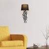 Modern Black Wall Lamp, MDF Body, 60 x 12 x 33 cm, E27 Socket (Max 40W), IP20, Pluggable, Laser-Cut Design, Stylish & Functional Lighting for Any Space
