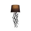 Modern Black Wall Lamp, MDF Body, 60 x 12 x 33 cm, E27 Socket (Max 40W), IP20, Pluggable, Laser-Cut Design, Stylish & Functional Lighting for Any Space
