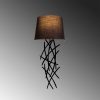 Modern Black Wall Lamp, MDF Body, 60 x 12 x 33 cm, E27 Socket (Max 40W), IP20, Pluggable, Laser-Cut Design, Stylish & Functional Lighting for Any Space