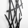 Modern Black Wall Lamp, MDF Body, 60 x 12 x 33 cm, E27 Socket (Max 40W), IP20, Pluggable, Laser-Cut Design, Stylish & Functional Lighting for Any Space