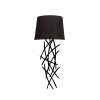 Modern Black Wall Lamp, MDF Body, 60 x 12 x 33 cm, E27 Socket (Max 40W), IP20, Pluggable, Laser-Cut Design, Stylish & Functional Lighting for Any Space