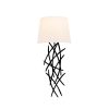 Modern Black Wall Lamp, MDF Body, 60 x 12 x 33 cm, E27 Socket (Max 40W), IP20, Pluggable, Laser-Cut Design, Stylish & Functional Lighting for Any Space