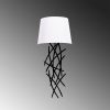 Modern Black Wall Lamp, MDF Body, 60 x 12 x 33 cm, E27 Socket (Max 40W), IP20, Pluggable, Laser-Cut Design, Stylish & Functional Lighting for Any Space