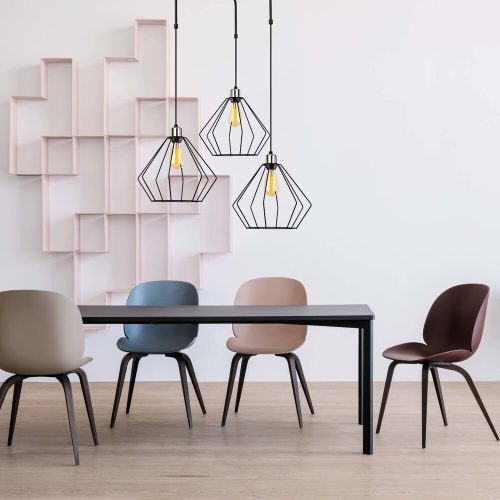 Modern Black Wall Lamp, MDF Body, 60 x 12 x 33 cm, E27 Socket (Max 40W), IP20, Pluggable, Laser-Cut Design, Stylish & Functional Lighting for Any Space
