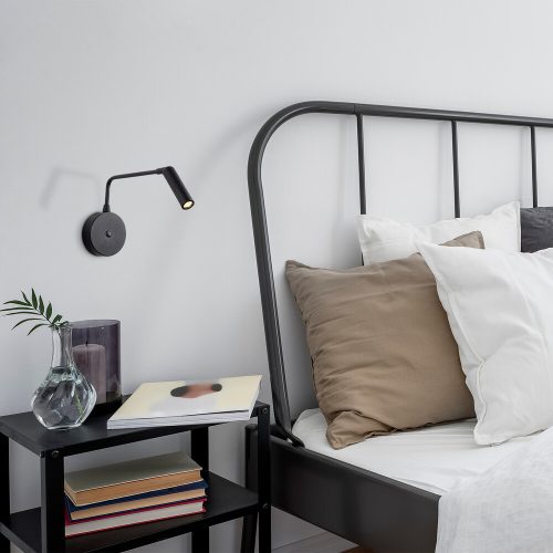 Modern Black Wall Lamp, MDF Body, 60 x 12 x 33 cm, E27 Socket (Max 40W), IP20, Pluggable, Laser-Cut Design, Stylish & Functional Lighting for Any Space