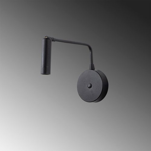 Modern black wall lamp, metal housing, 10 x 27 cm | Height: 15 cm, IP20, 1W LED 2700K Socket | Stylish industrial and Scandinavian design for home and office lighting