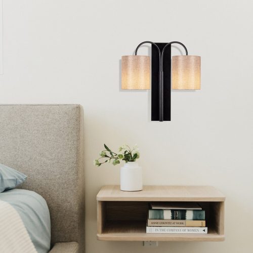 Modern Black Wall Lamp, MDF Body, 60 x 12 x 33 cm, E27 Socket (Max 40W), IP20, Pluggable, Laser-Cut Design, Stylish & Functional Lighting for Any Space
