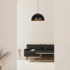 Modern Industrial Chandelier, Black & Gold, 50 cm Diameter, 121 cm Height | Adjustable Height, E27 Socket, IP20 | Perfect for Scandinavian & Novelty Decor in Home & Office Spaces