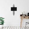 Modern Black Wall Lamp, MDF Body, 60 x 12 x 33 cm, E27 Socket (Max 40W), IP20, Pluggable, Laser-Cut Design, Stylish & Functional Lighting for Any Space