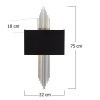 Modern Black Wall Lamp, MDF Body, 60 x 12 x 33 cm, E27 Socket (Max 40W), IP20, Pluggable, Laser-Cut Design, Stylish & Functional Lighting for Any Space