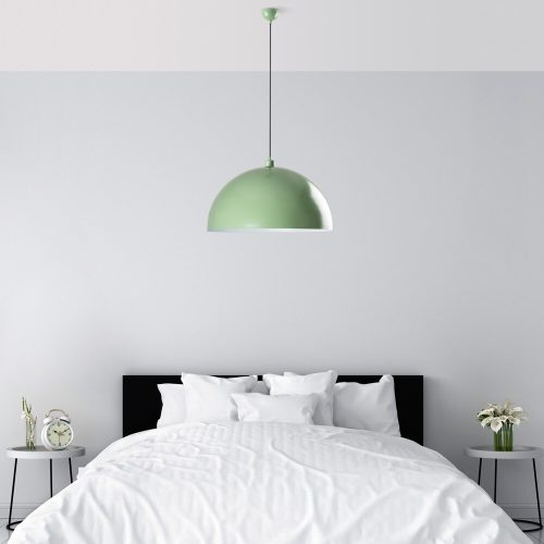 Elegant mint chandelier, adjustable height 45-135 cm, metal body Ø60 h:35 cm, base Ø10 h:7 cm, 1 x E27 Max 40 W socket, stylish lighting for modern interior design, IP20 classification, bulb not included