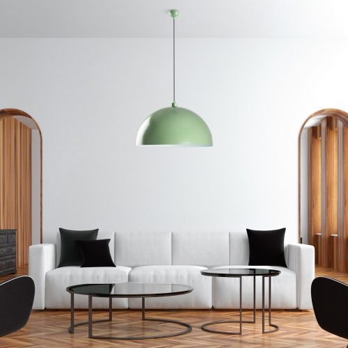 Elegant mint chandelier, adjustable height 45-135 cm, metal body Ø60 h:35 cm, base Ø10 h:7 cm, 1 x E27 Max 40 W socket, stylish lighting for modern interior design, IP20 classification, bulb not included