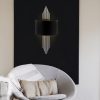 Modern Black Wall Lamp, MDF Body, 60 x 12 x 33 cm, E27 Socket (Max 40W), IP20, Pluggable, Laser-Cut Design, Stylish & Functional Lighting for Any Space
