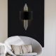 Modern Black Wall Lamp, MDF Body, 60 x 12 x 33 cm, E27 Socket (Max 40W), IP20, Pluggable, Laser-Cut Design, Stylish & Functional Lighting for Any Space