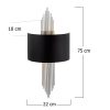 Modern Black Wall Lamp, MDF Body, 60 x 12 x 33 cm, E27 Socket (Max 40W), IP20, Pluggable, Laser-Cut Design, Stylish & Functional Lighting for Any Space