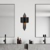 Modern Black Wall Lamp, MDF Body, 60 x 12 x 33 cm, E27 Socket (Max 40W), IP20, Pluggable, Laser-Cut Design, Stylish & Functional Lighting for Any Space