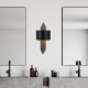 Modern Black Wall Lamp, MDF Body, 60 x 12 x 33 cm, E27 Socket (Max 40W), IP20, Pluggable, Laser-Cut Design, Stylish & Functional Lighting for Any Space