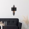 Modern Black Wall Lamp, MDF Body, 60 x 12 x 33 cm, E27 Socket (Max 40W), IP20, Pluggable, Laser-Cut Design, Stylish & Functional Lighting for Any Space