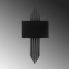 Modern Black Wall Lamp, MDF Body, 60 x 12 x 33 cm, E27 Socket (Max 40W), IP20, Pluggable, Laser-Cut Design, Stylish & Functional Lighting for Any Space