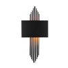 Modern Black Wall Lamp, MDF Body, 60 x 12 x 33 cm, E27 Socket (Max 40W), IP20, Pluggable, Laser-Cut Design, Stylish & Functional Lighting for Any Space