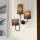 Modern Black Wall Lamp, Metal Body, 50 x 20 cm, Height: 57 cm | Fabric Cap, 3 x E27 Max 40W, IP20 | Stylish Lighting for Home & Office, Elegant Solid Color Design, Perfect for Any Space