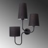 Modern Black Wall Lamp, MDF Body, 60 x 12 x 33 cm, E27 Socket (Max 40W), IP20, Pluggable, Laser-Cut Design, Stylish & Functional Lighting for Any Space
