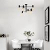 Modern Black Wall Lamp, MDF Body, 60 x 12 x 33 cm, E27 Socket (Max 40W), IP20, Pluggable, Laser-Cut Design, Stylish & Functional Lighting for Any Space