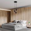 Modern Black Wall Lamp, MDF Body, 60 x 12 x 33 cm, E27 Socket (Max 40W), IP20, Pluggable, Laser-Cut Design, Stylish & Functional Lighting for Any Space