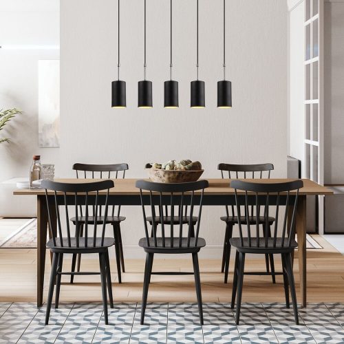 Modern Black Wall Lamp, MDF Body, 60 x 12 x 33 cm, E27 Socket (Max 40W), IP20, Pluggable, Laser-Cut Design, Stylish & Functional Lighting for Any Space