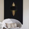 Modern Black Wall Lamp, MDF Body, 60 x 12 x 33 cm, E27 Socket (Max 40W), IP20, Pluggable, Laser-Cut Design, Stylish & Functional Lighting for Any Space